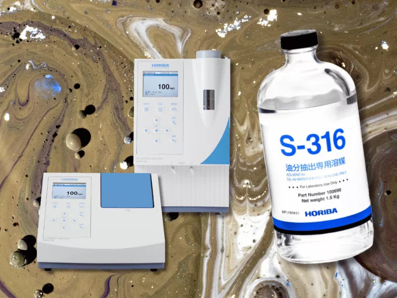 Photo of the S-316 Solvent with oil background and OCMA HORIBA instruments