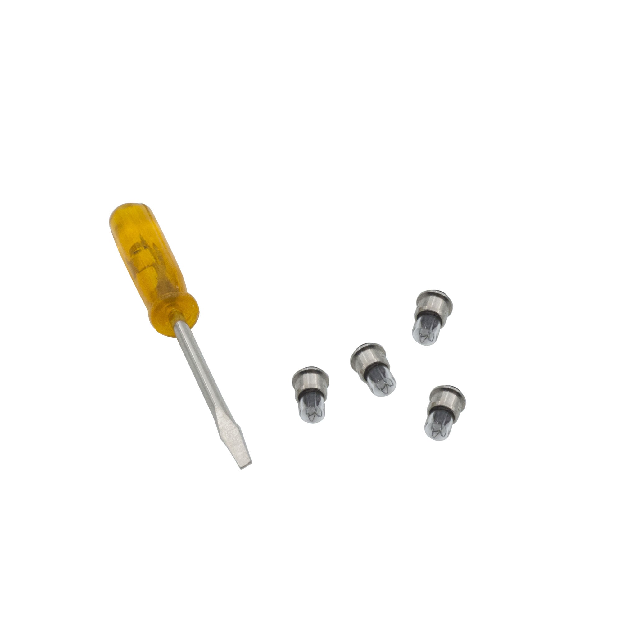 Photo of a lamp set with 4 lamps with a screwdriver