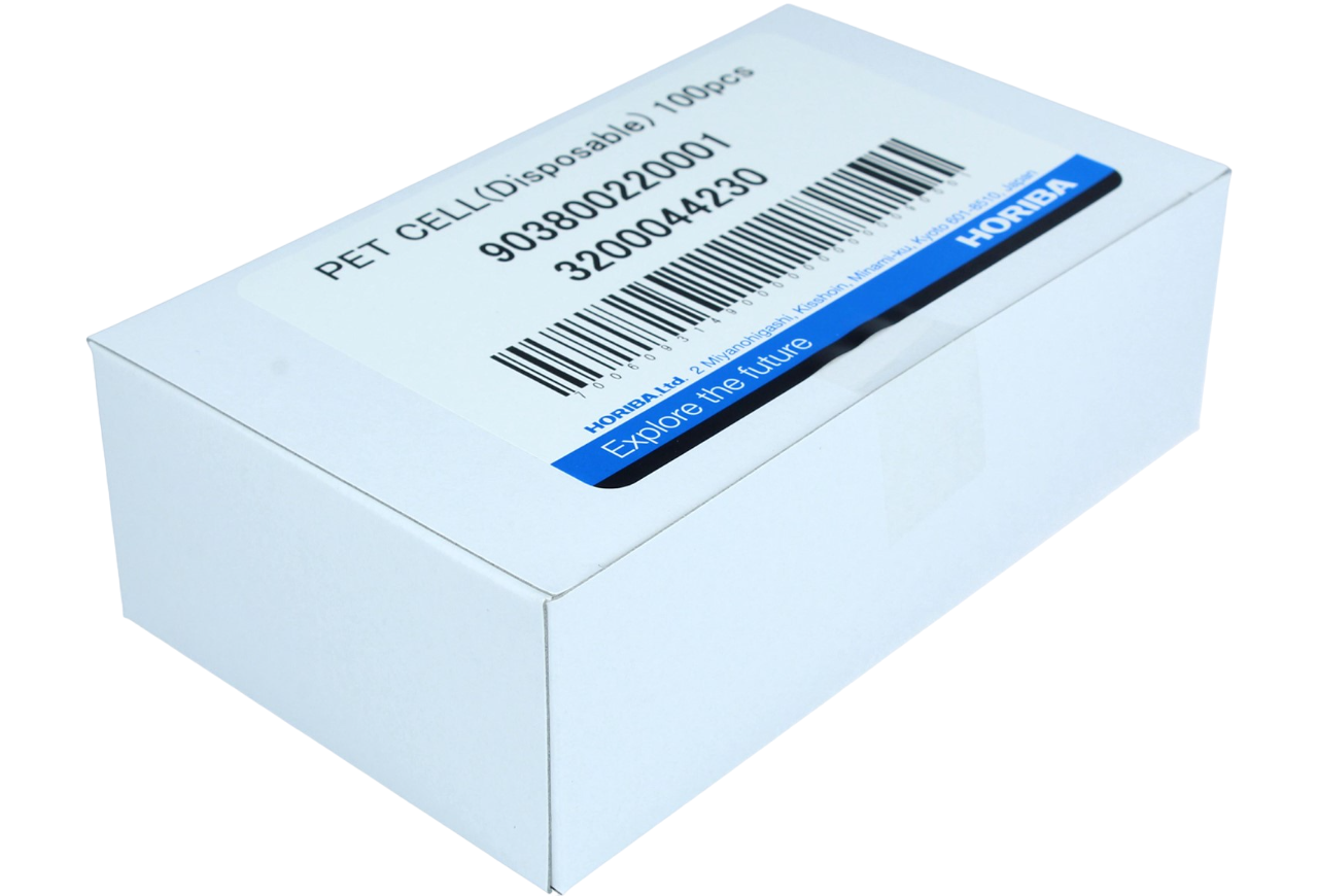 Photo of the box of PET Sample cell HORIBA