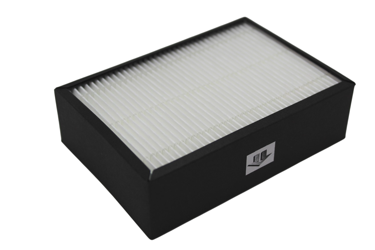 Photo of the HEPA filter (white-colored) for dust box HORIBA
