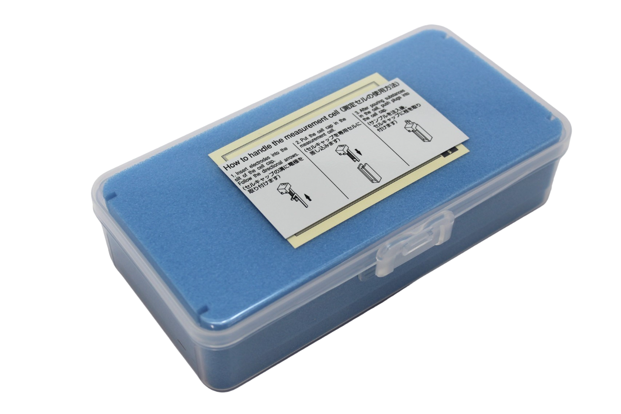 Photo of the Zeta cell for pour saline solutions and organic solvents in box HORIBA
