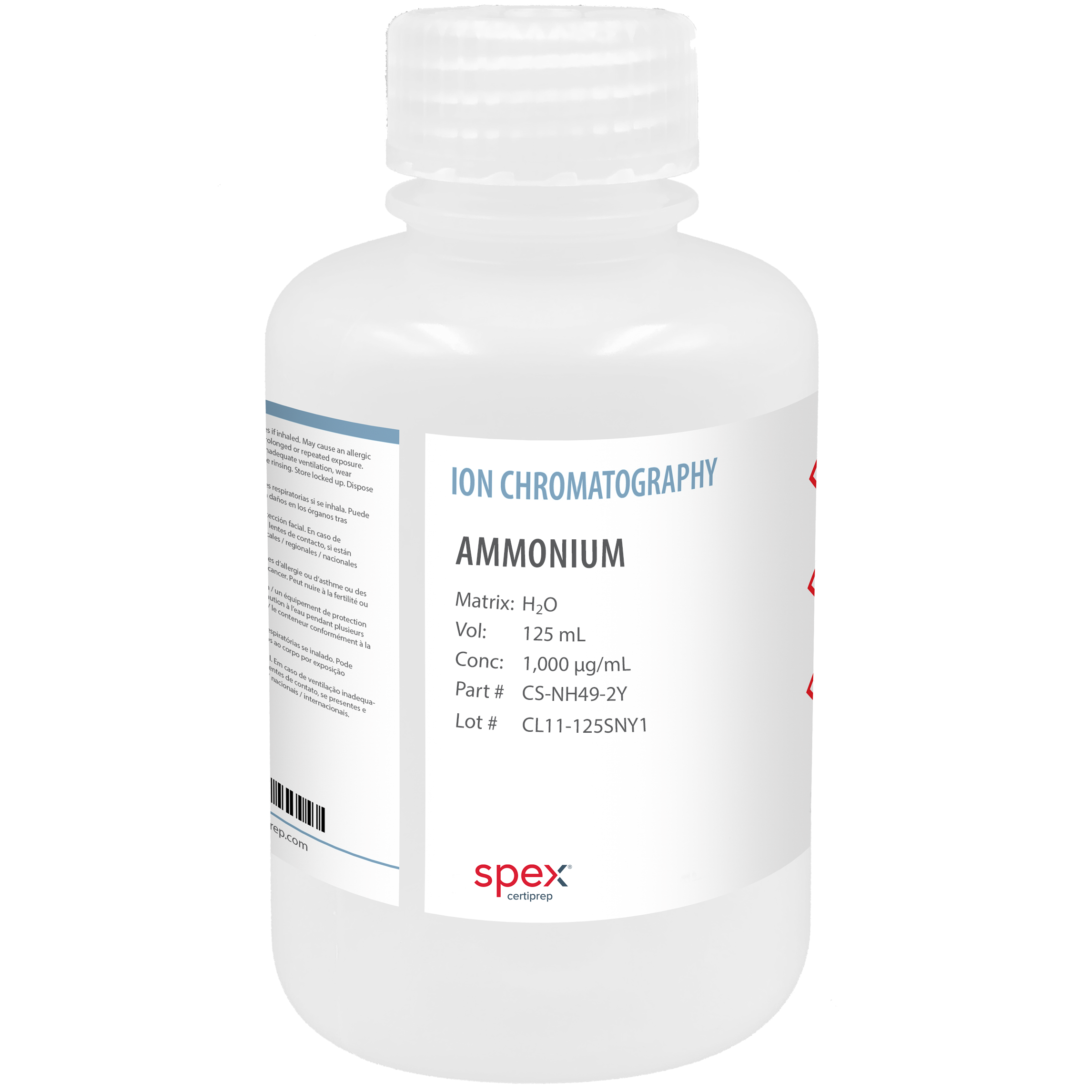 Photo of Ammonium (NH4+) Single-Element Ion Cation Standard bottle HORIBA