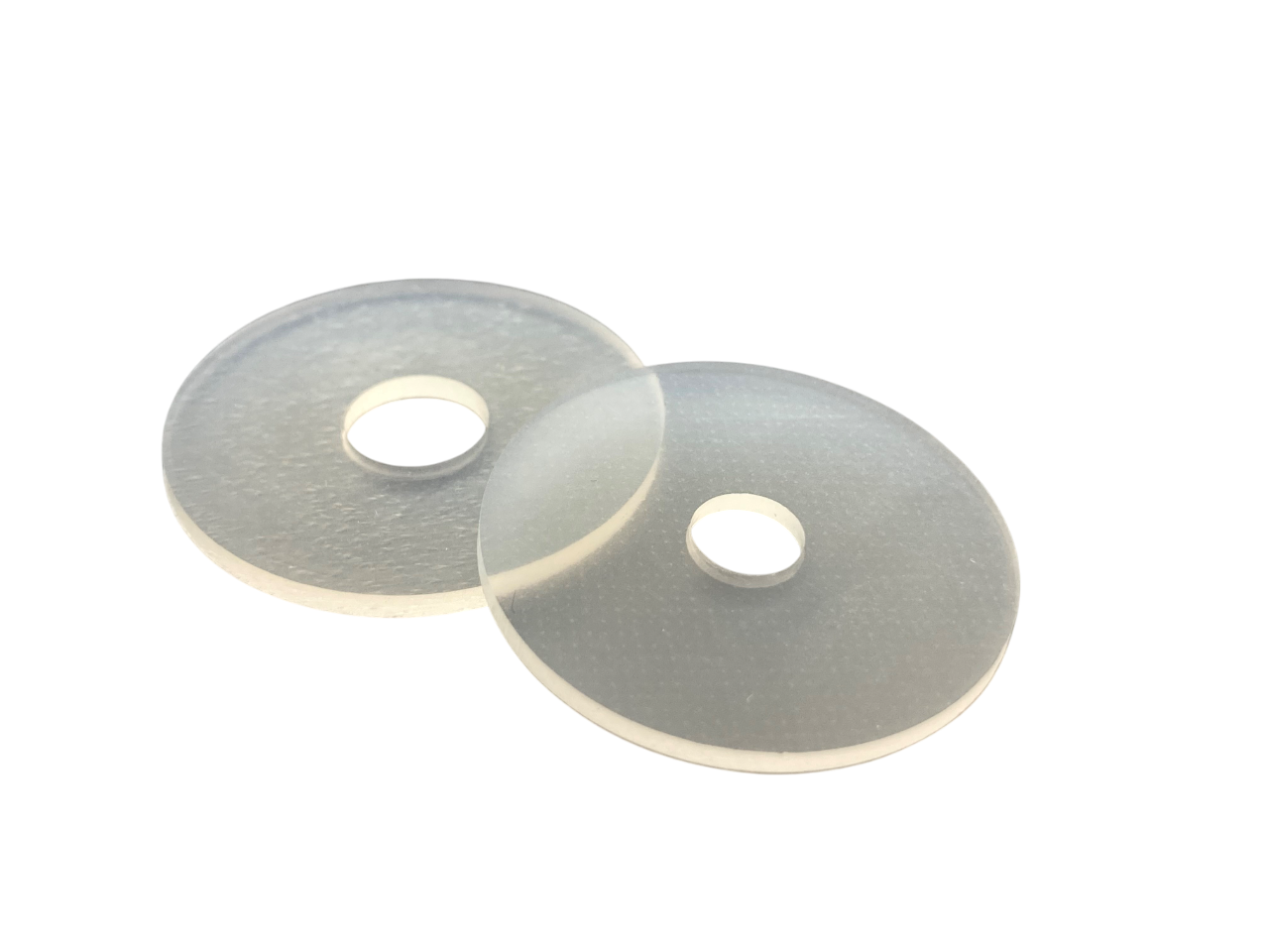 Photo of two transparent filter halder gasket