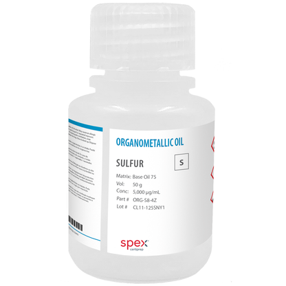 Photo of the Sulfur 5,000 µg/mL (5,000 ppm) (50 g) ORG-S8-4Z SPEX bottle