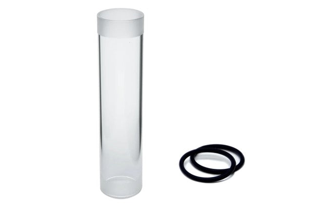 Photo of transparent Combustion Tube with two teflon O-rings HORIBA