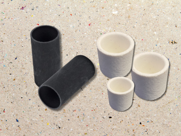 Photo of graphite and ceramic crucibles