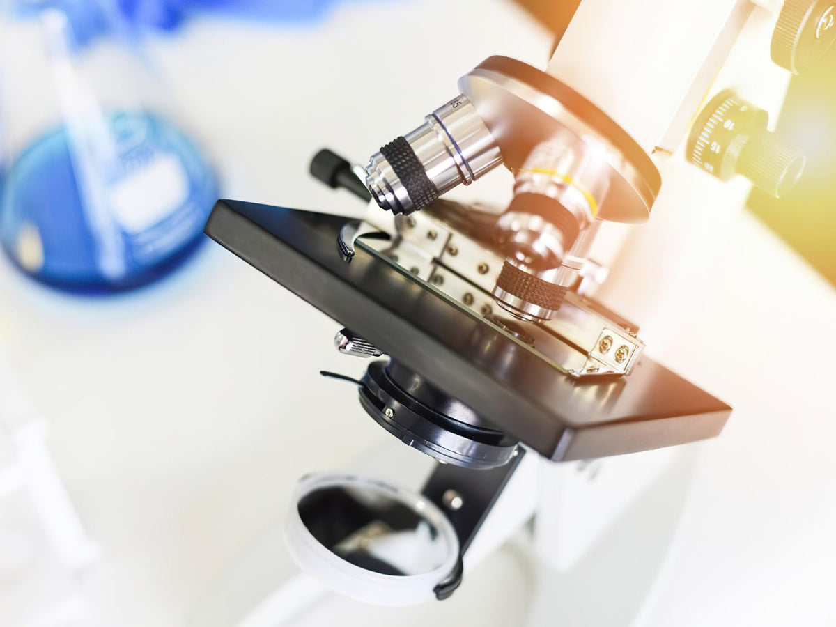 Photo of a microscope in a laboratory