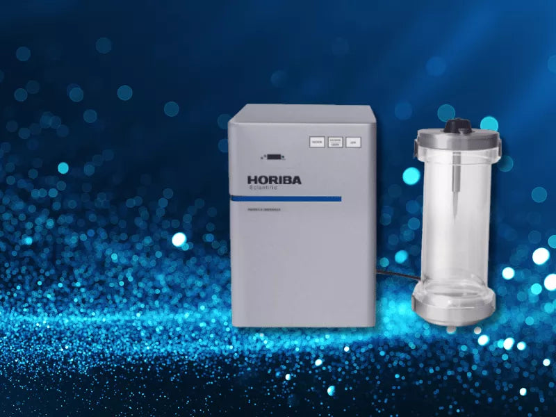 Photo of XD-100 for particle dispersion principles on blue background