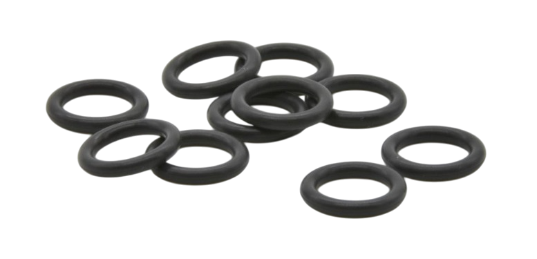 Photo of many black O-Ring P11 (FPM) Reagent tube holder for upper and lower HORIBA