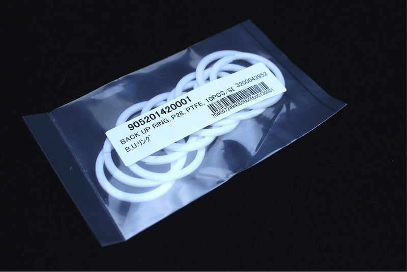 Photo of a pack of Backup ring P28, Teflon SPIRAL (10pcs./Set) Lower electrode HORIBA