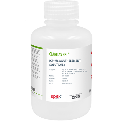 Photo of Claritas ICP-MS Multi Element 125mL SPEX bottle