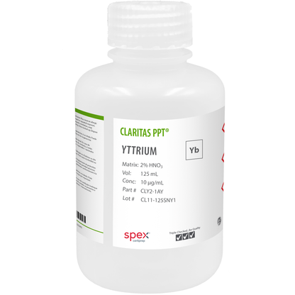 Yttrium, 10 µg/mL (10 ppm) for ICP-MS (125 mL) CLY2-1AY SPEX bottle