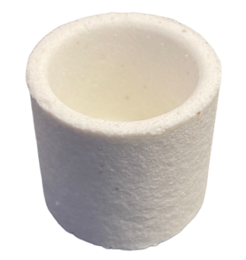 Photo of a white Ceramic crucibles HORIBA hugh purity