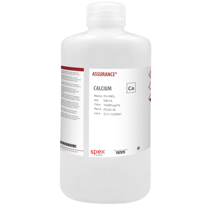 Photo og the Calcium, 10,000 µg/mL bottle 500mL SPEX chemical products
