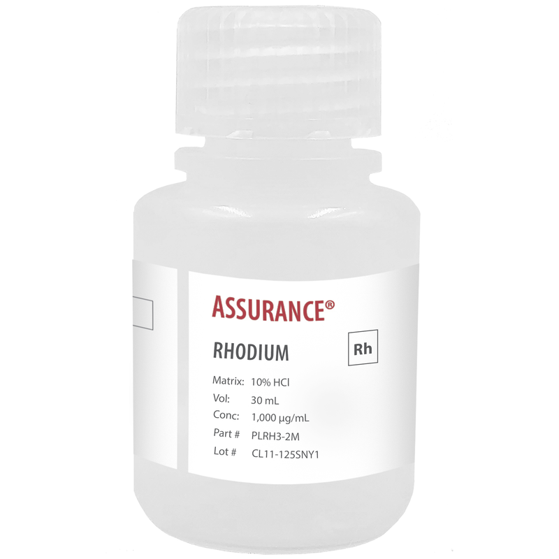 Photo of the Rhodium, 1,000 µg/mL bottle HORIBA