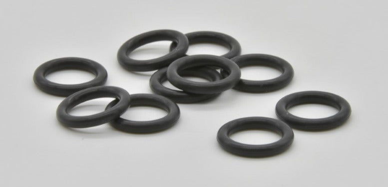 Photo of many black O-Ring P11 (FPM) Reagent tube holder for upper and lower HORIBA