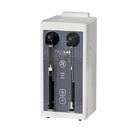 Photo of an auto Titration Injector (front face, black and white) HORIBA