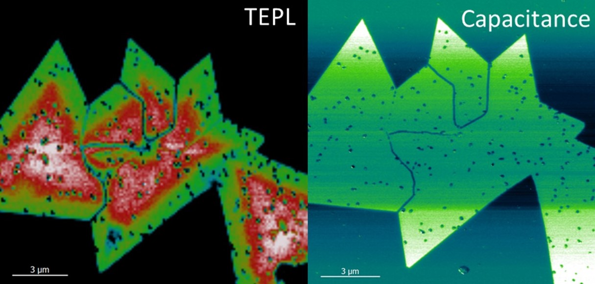  WSe2 flake on SiO2/Si, TEPL ,and Capacitance images HORIBA